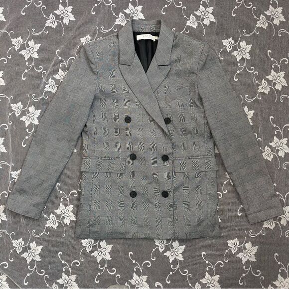 ASTR The Label Check Plaid Double Breasted Blazer Sz Small - Picture 5 of 16